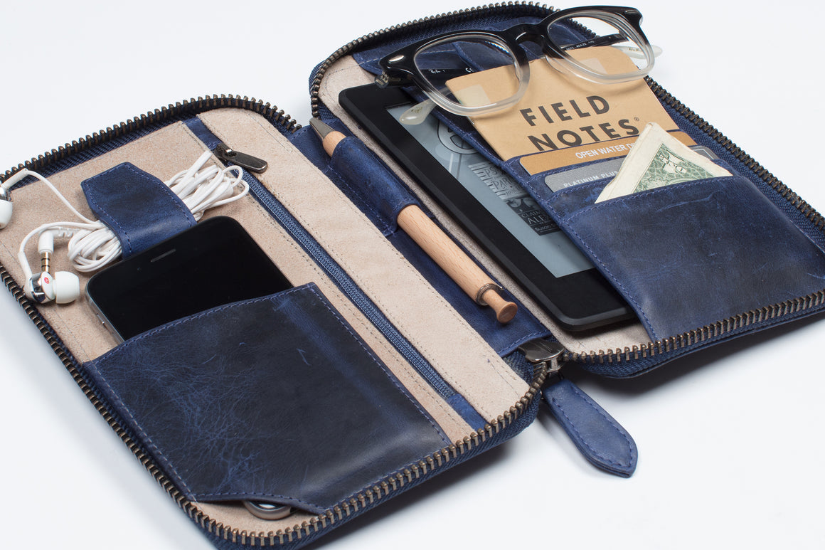 Travel Wallet Organizer - Deep Blue